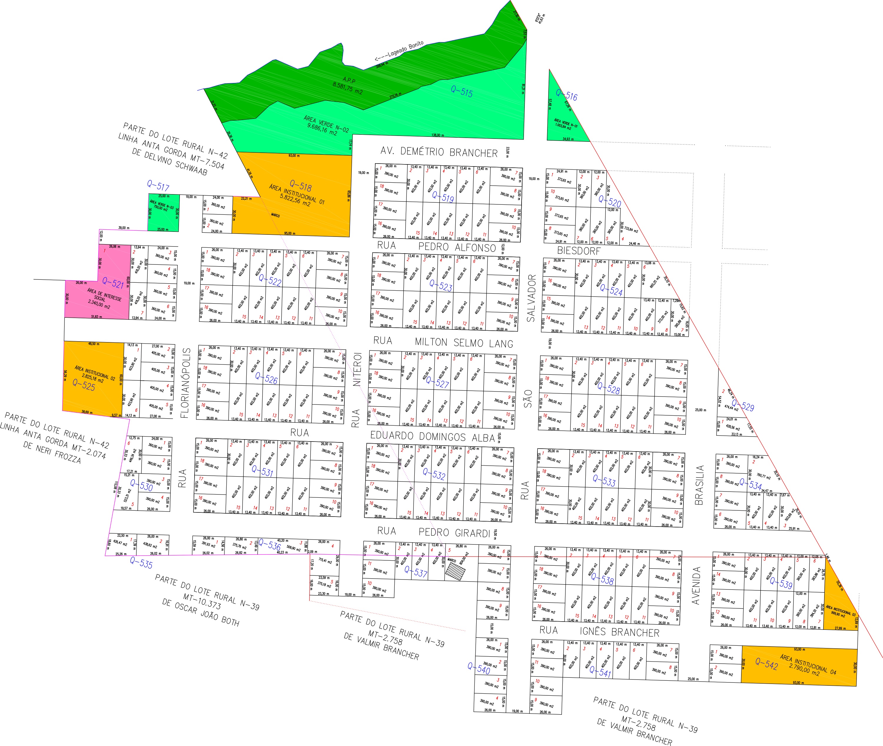Mapa do Loteamento